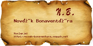 Novák Bonaventúra névjegykártya